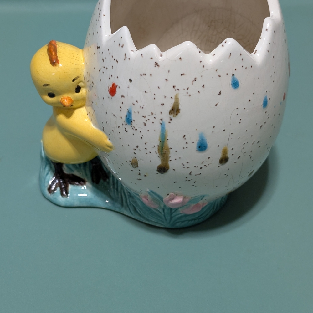 Ceramic Chick and Egg Planter